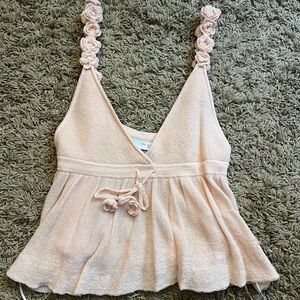 Zara Blush Pink Camisole with Floral Straps